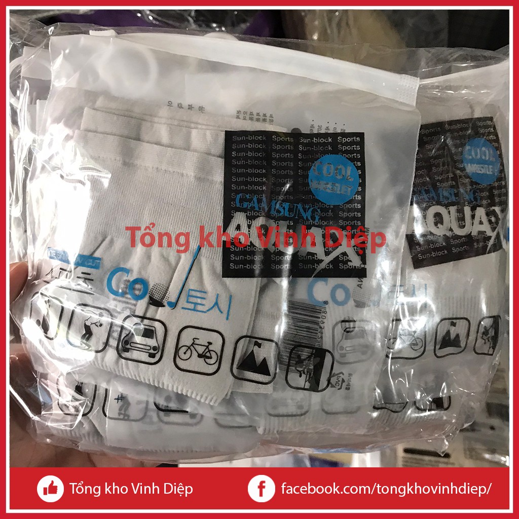 Găng tay chống nắng xỏ ngón Aqua X Hàn Quốc chống tia UV cho nam nữ