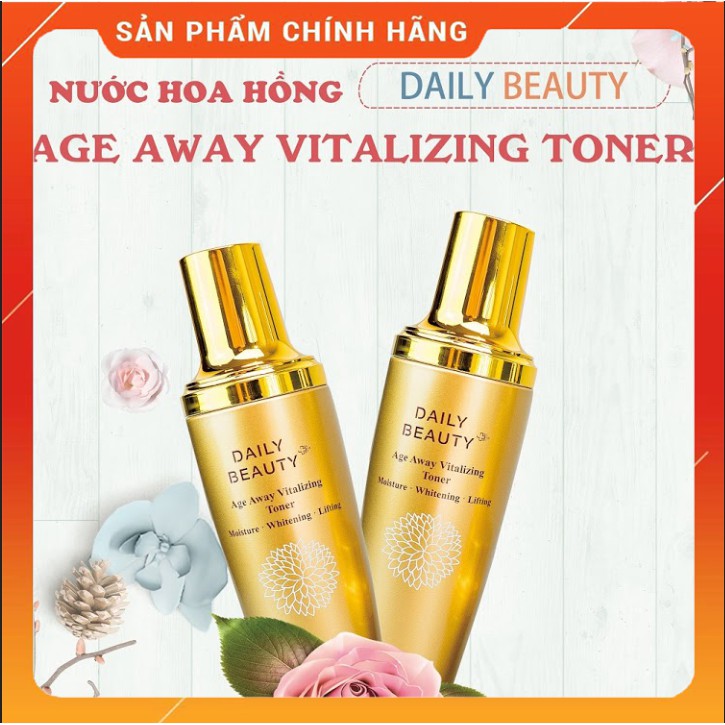 [ FREESHIP- HÀNG MỚI] Nước hoa hồng Daily Beauty Age Away Vitalizing Toner  120ml dưỡng ẩm và se khít lỗ chân lông