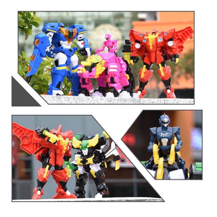 Đồ chơi Robot siêu khủng long Tricera hào quang hộ vệ cùng siêu nhân Lucy Tốt bụng siêu nhân nhí miniforce