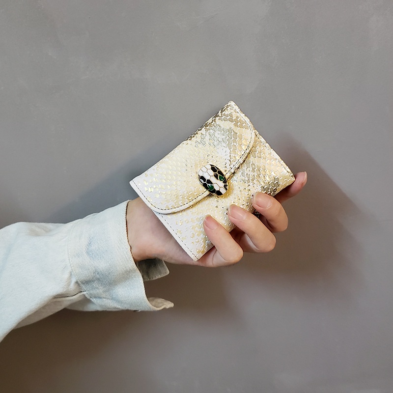 Ví Đựng Thẻ Chống Trộm In Họa Tiết Da Rắn Phối Khóa Kéo Thời Trang Cho Nữ