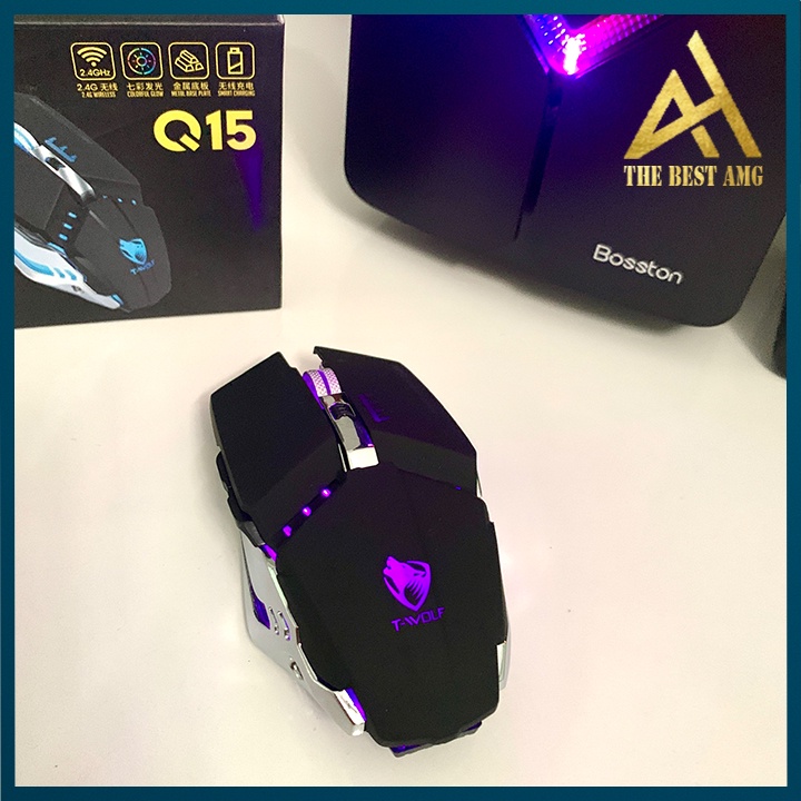 Chuột Không Dây Gaming Leg Rgb T-wolf Q15 Trắng Chuột Máy Tính Chơi Game Wireless Mouse Laptop Pc