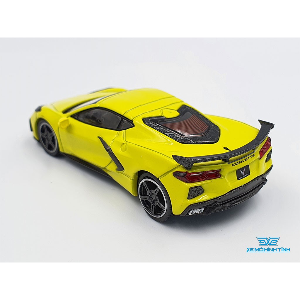 Xe Mô Hình Chevrolet Corvertte Stingray 2020 Accelerate Yellow Metallic LHD Tỉ lệ 1:64 Mini GT (Vàng)