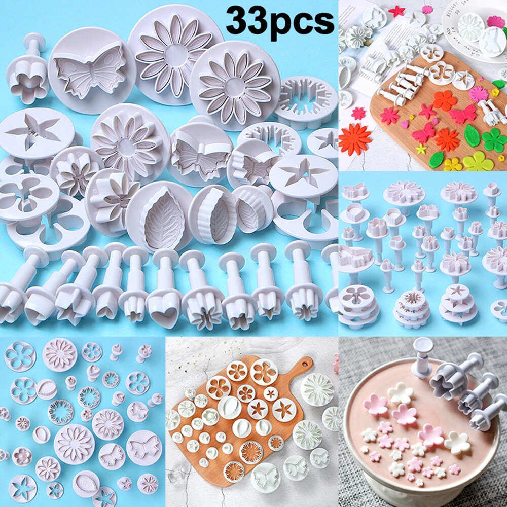 33 Pcs/set Cookie Biscuit Cake Mold Flower Set Baking Accessories