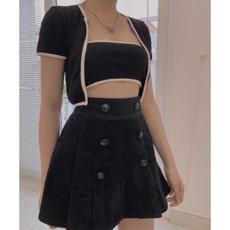 Set áo khoác + ống viền cá tính A21