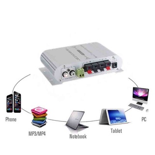 Bộ khuếch đại Hi-Fi /ÂM LY MINI ST-838 12V Hi-Fi 2.1 cho Xe ô tô,Xe máy, âm thanh gia đình có Bass mẫu mới 2020 -dc4253