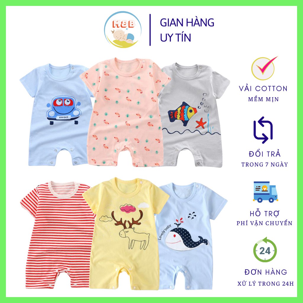 Body đùi cho bé trai gái sơ sinh cộc tay bodysuit cho bé hàng QC xuất Hàn đẹp in hình ngộ nghĩnh từ 4-14kg - BDC05