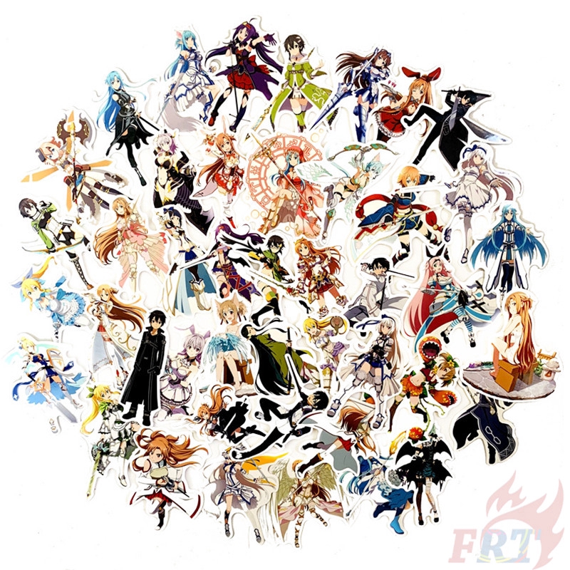 ❉ Sword Art Online - Series 02 Anime SAO Stickers ❉ 50Pcs/Set Kirigaya Kazuto Kirito Yuuki Asuna Asada Shino Mixed DIY Fashion Luggage Laptop Skateboard Doodle Decals Stickers