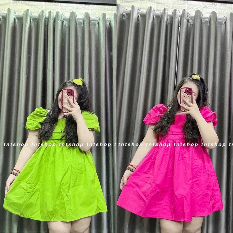 ĐẦM BABYDOLL NƠ XẾP NGỰC [ TNT SHOP BIGSIZE 60kg 90kg ] | BigBuy360 - bigbuy360.vn