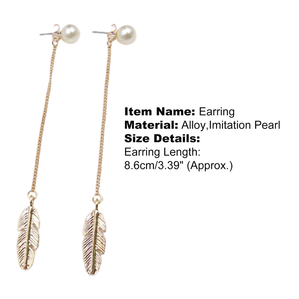 Đôi bông tai dáng rơi họa tiết chiếc lá thời trang cho nữ