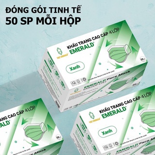 Khẩu Trang Y Tế 4 Lớp Cao Cấp  [Hàng chính hãng Viet Emerald], kháng khuẩn, chống tia bắn, chống bụi, không mùi.