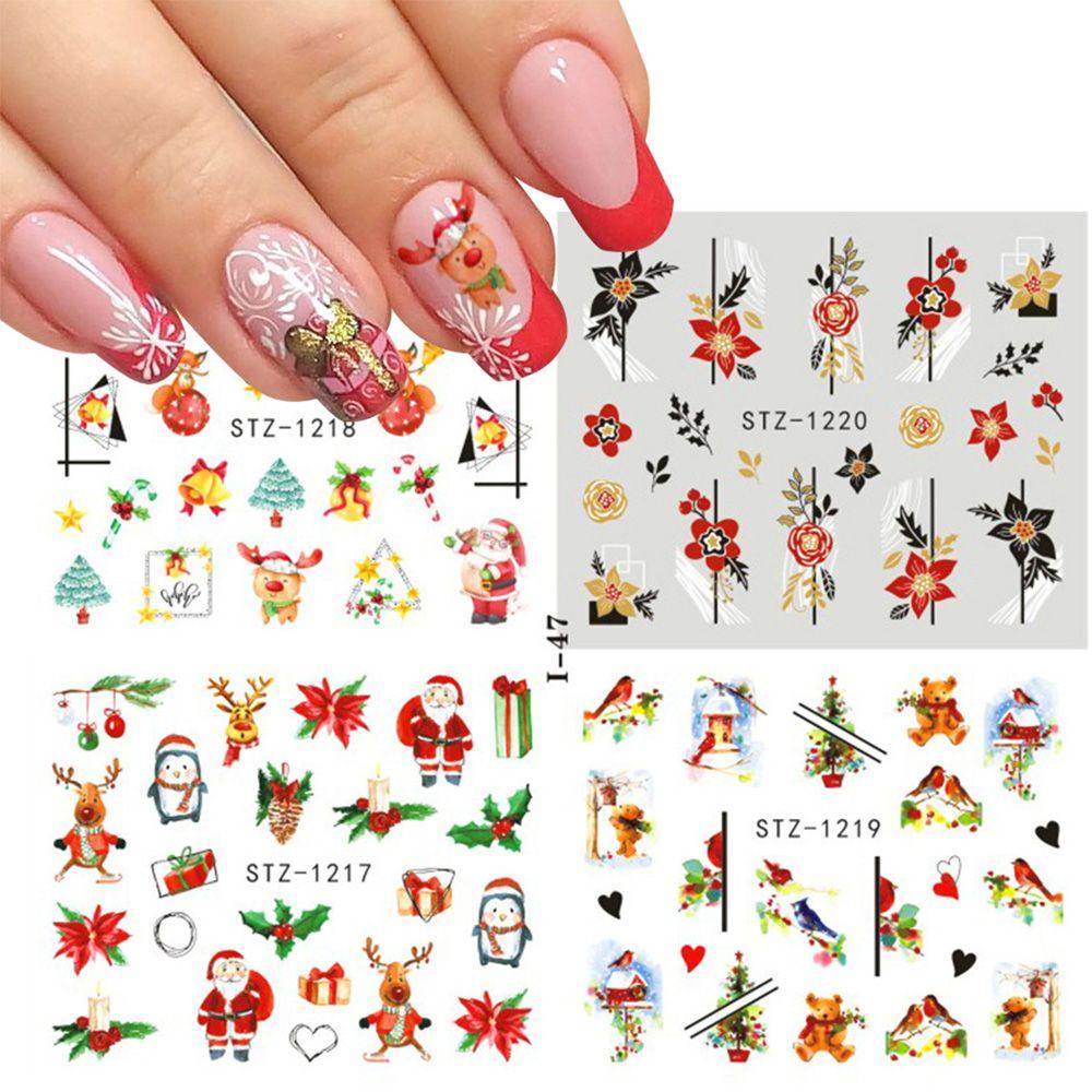 Miếng Dán Trang Trí Móng Tay Họa Tiết Chim Cánh Cụt 4 Trong 1