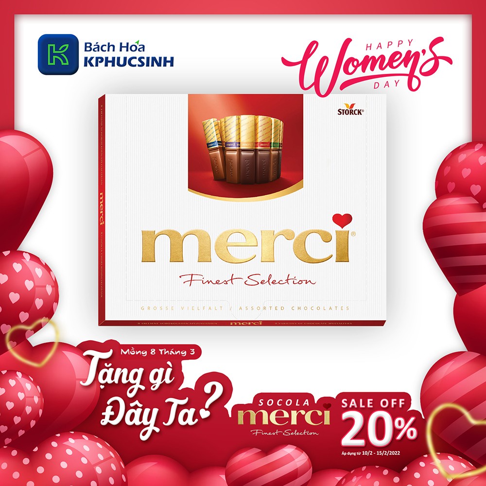 Socola hỗn hợp Merci Finest Selection 250g KPHUCSINH - Hàng Chính Hãng