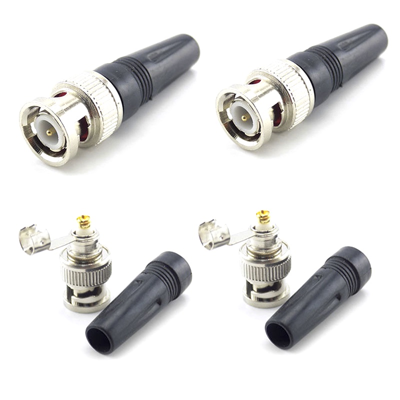 Set 10 Đầu Nối Bnc Male Cho Dây Cáp Đồng Trục Rg59 CCTV