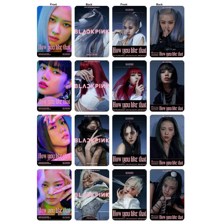 Set 8 thẻ card nhựa BLACKPINK - How You Like That in 2 mặt bo góc | BigBuy360 - bigbuy360.vn
