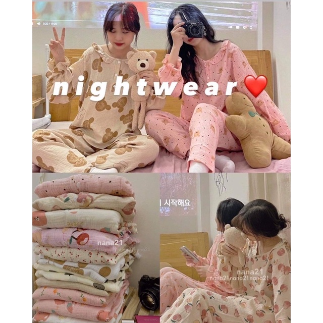 Set pyjama xô đũi dài tay