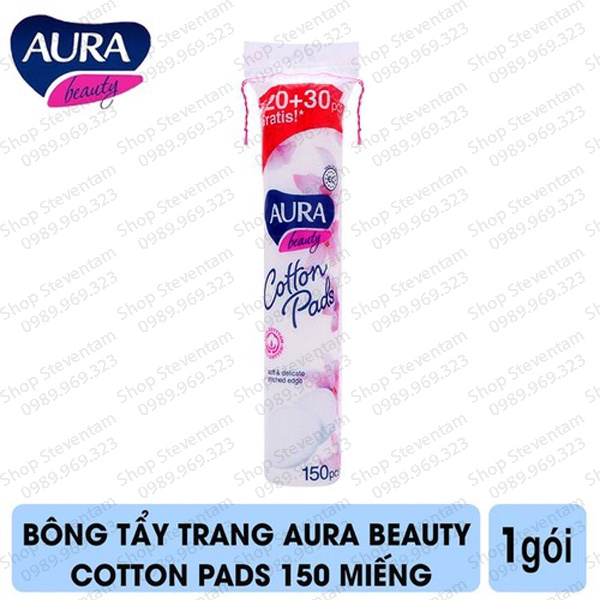 Bông tẩy trang AURA 150 miếng