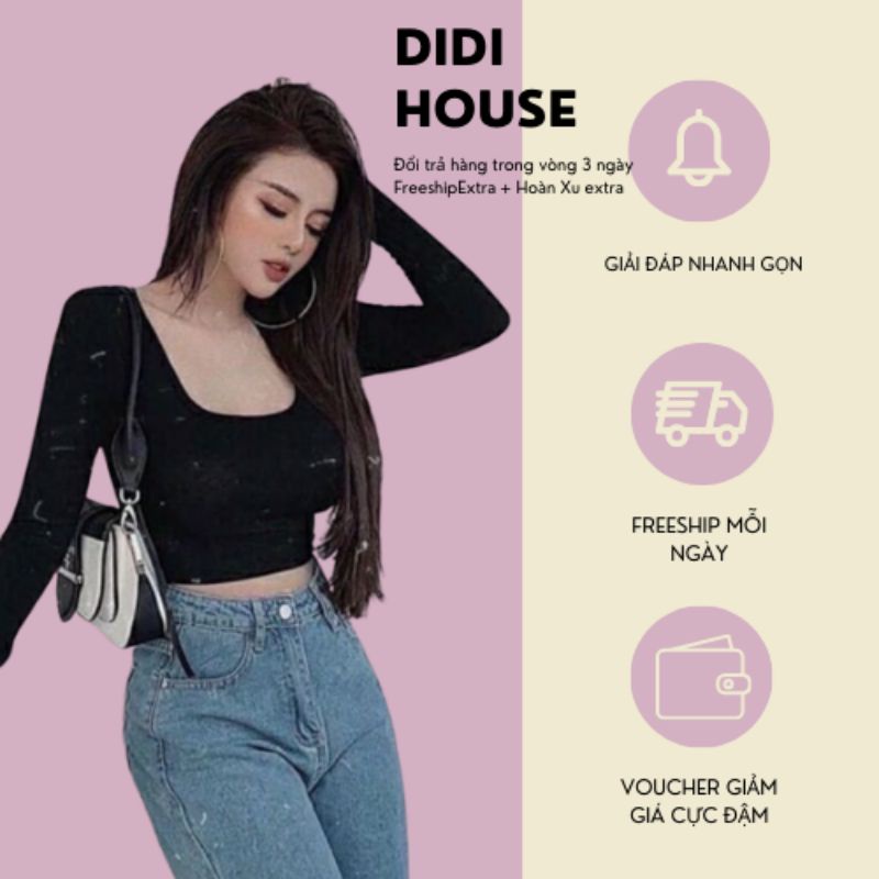 Áo borip cổ vuông body - Thun body cổ khoét sâu dáng ôm Nữ HOT