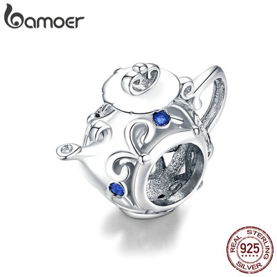 Hạt Trang Sức Bamoer Bạc 925 Hình Ấm Trà Rỗng Làm Trang Sức Thủ Công