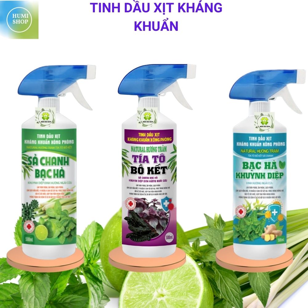 Bình Xịt Khử Khuẩn Xịt Phòng Tinh Dầu Nguyên Chất Hương Chanh Sả Bạc Hà Khuynh Diệp Bồ Kết Khử Mùi Thơm Phòng Sát Khuẩn