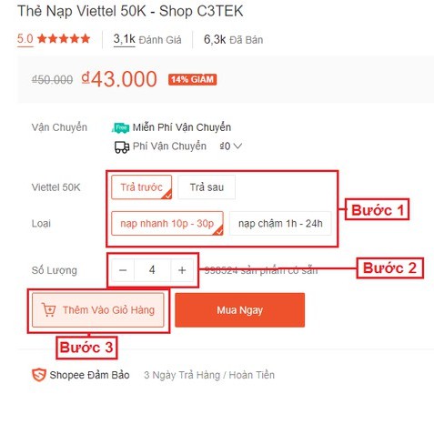 [QC] Thẻ Nạp Viettel 200K - Shop C3TEK
