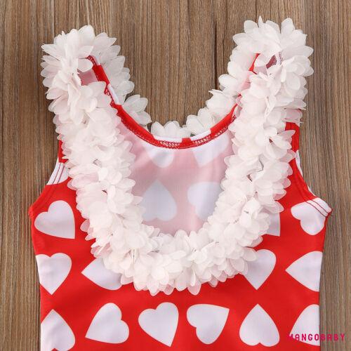 ♬MG♪-Baby Girl Heart Prints One-piece Sleeveless Swimming Suit  0-5Y