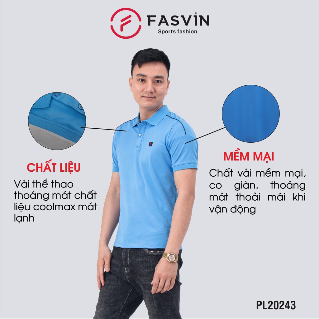 Áo Polo thể thao nam Fasvin PL20243.HN áo phông có cổ chất liệu coolmax mát lạnh thoải mái