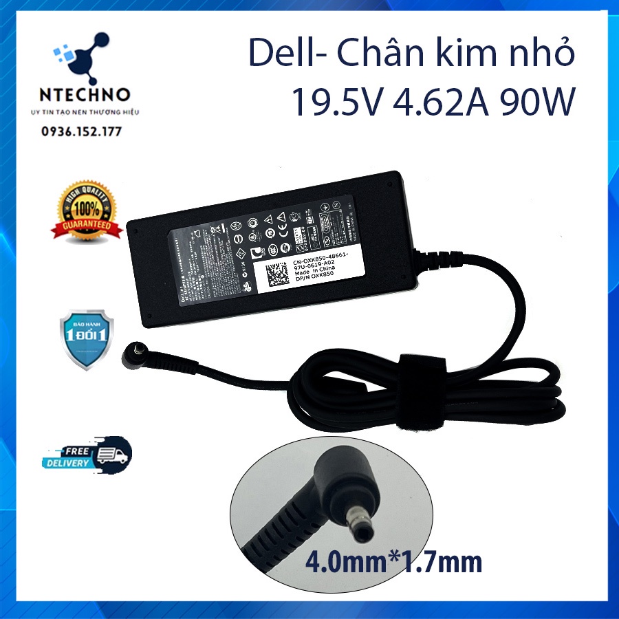 Sạc Zin Laptop Dell 19.5V 4.62A 90W Đầu đạn -  Dùng cho máy tính laptop Dell Vostro 5460 V5460 5470 5480 5560 3468