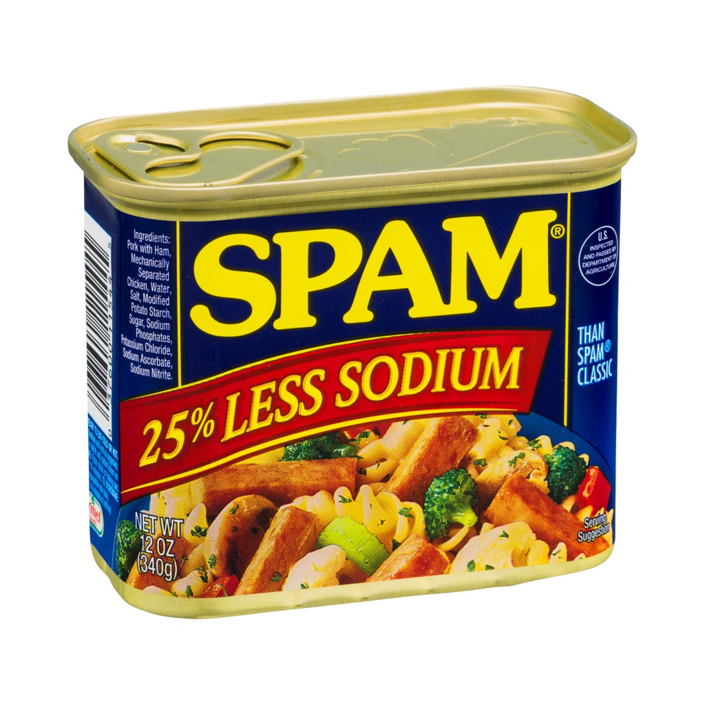 Thịt hộp SPAM ít mặn của Mỹ 340g (Date 2/2023)