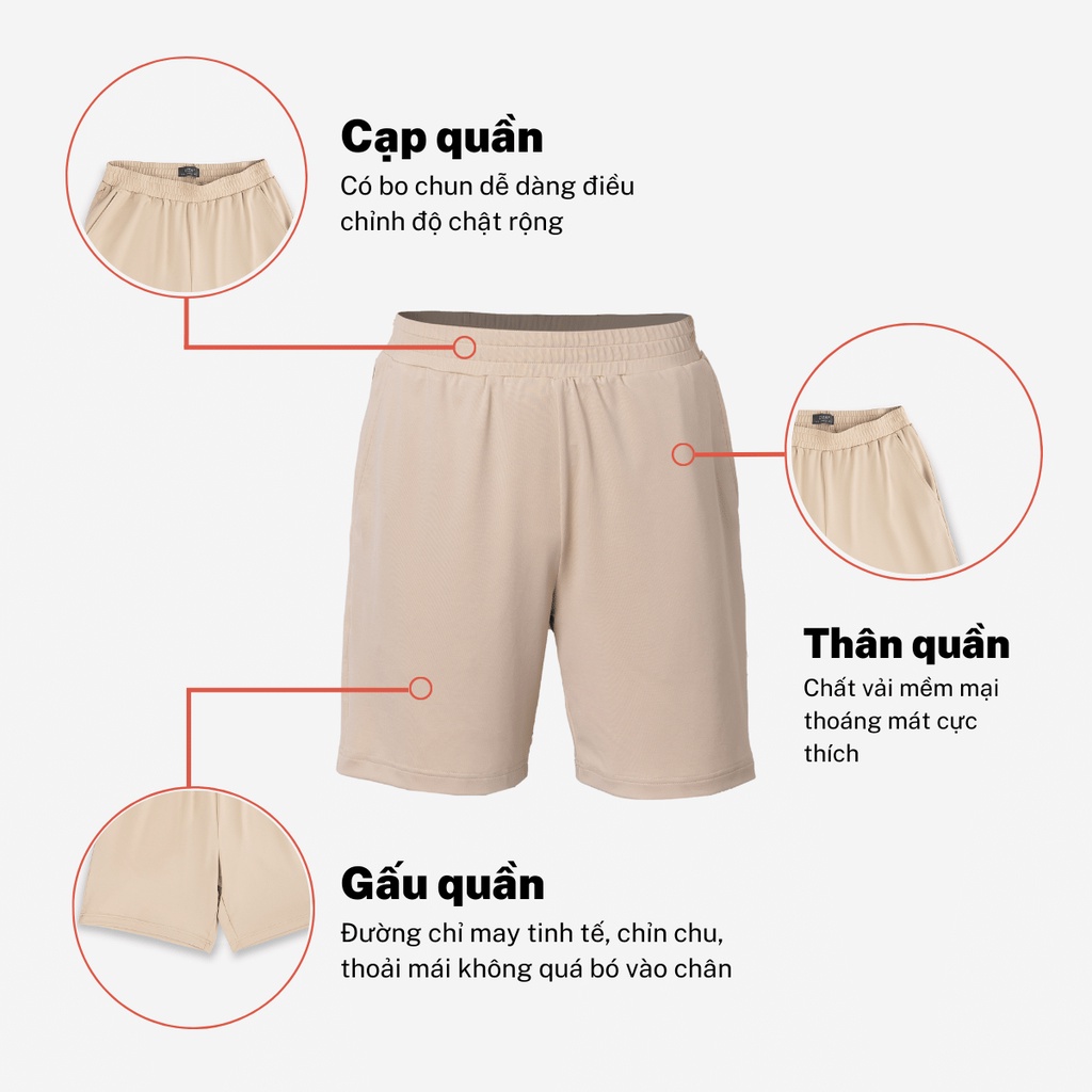 Quần đùi short thun ngắn nam CIZA phong cách thể thao cao cấp trẻ trung size S M L XL màu be, đen, navy QSTR28