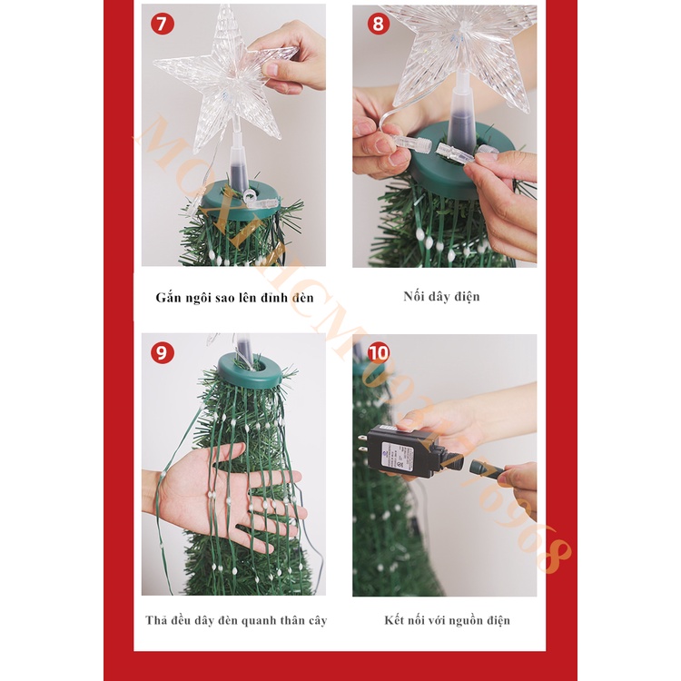 [ĐẦU CẮM ĐIỆN] BỘ đèn LED cây thông điều khiển từ xa 1.2M 1.5M 1.8M trang trí DECOR giáng sinh đầy đủ màu sắc MOXI.