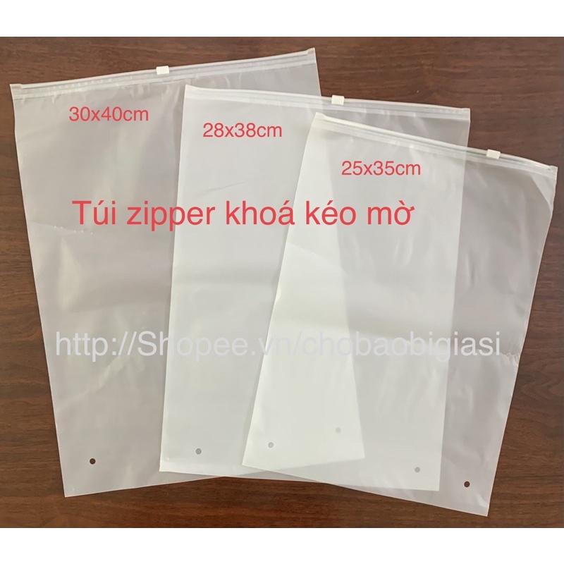 {1kg/size} Túi zipper chỉ/zip xoài/zip khóa kéo, OPP dán keo đựng quần áo (SP y hình)