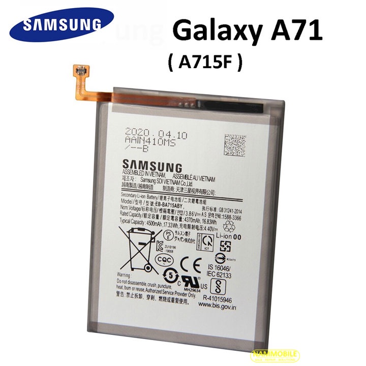 Pin Samsung A71, A715, A7160 EB-BA715ABY 4500mAh Zin + Tặng Keo dán Pin + FreeShip
