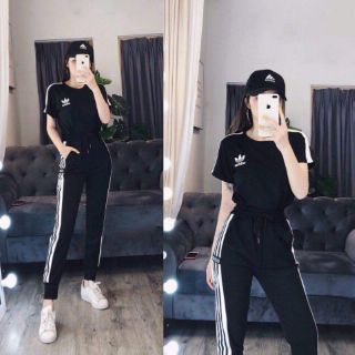 SET QUẦN THỂ THAO SỌC MIX ÁO PULL