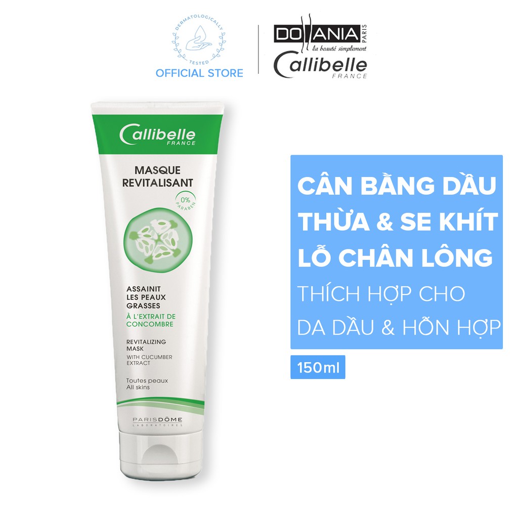 Mặt Nạ Tẩy Tế Bào Chết Callibelle Masque Revitalisant Chiết Xuất Dưa Leo 150ml (0874)