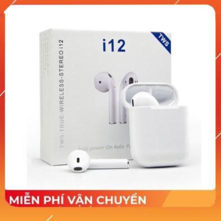 [ Xả Kho ] Tai Nghe Bluetooth không dây i12 TWS 5.0 , Cảm Biến Vân Tay,  Bass hay | BigBuy360 - bigbuy360.vn