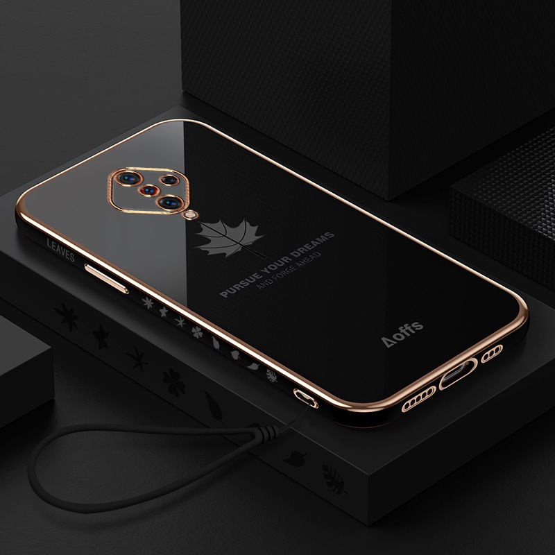 Ốp điện thoại QIANZI mềm họa tiết lá phong cho Vivo V15Pro S1 Pro X50 X50Pro X60 X60Pro X70
