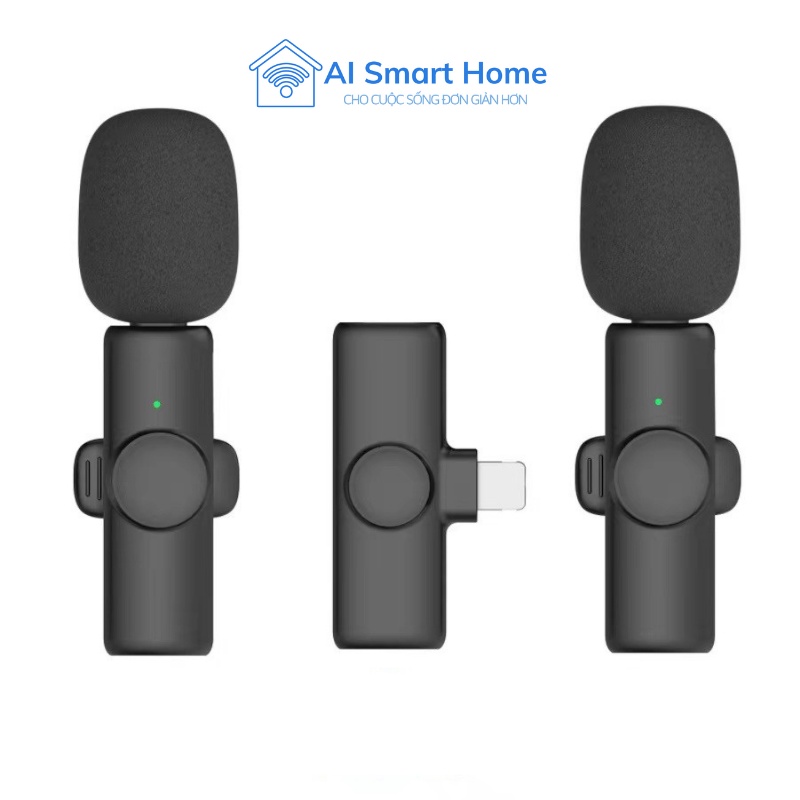 Micro Thu Âm Cài Áo Không Dây K1 Kết Nối Bluetooth Với Điện Thoại Iphone, Samsung - AI Smart Home Shop