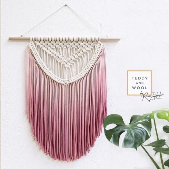 Rèm trang trí tường macrame màu