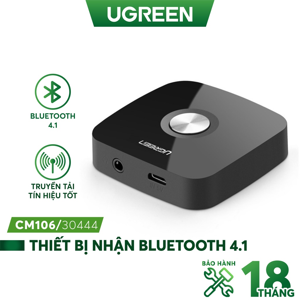 Bộ nhận âm thanh Bluetooth đầu ra 3,5mm (kết nối bluetooth 4.1 từ điện thoại sang loa, amply) UGREEN 30444