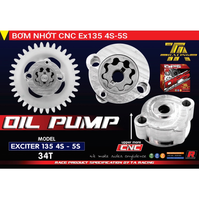 Bơm Nhớt Độ TA Racing Exciter, Winner, Sonic,Wave RSX 110, S110, Blade 110, Vario, Click