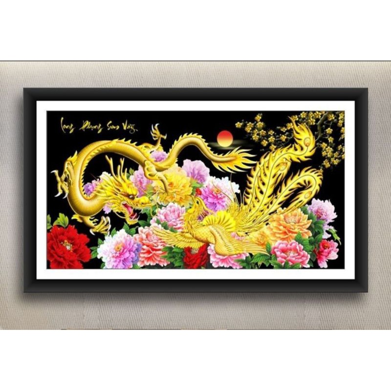 Tranh đính đá Long Phụng Sum Vầy (khổ lớn) ✅160×75 cm -️ VS281
