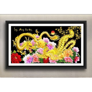 Tranh đính đá long phụng sum vầy ✅160×75 cm -️ vs281