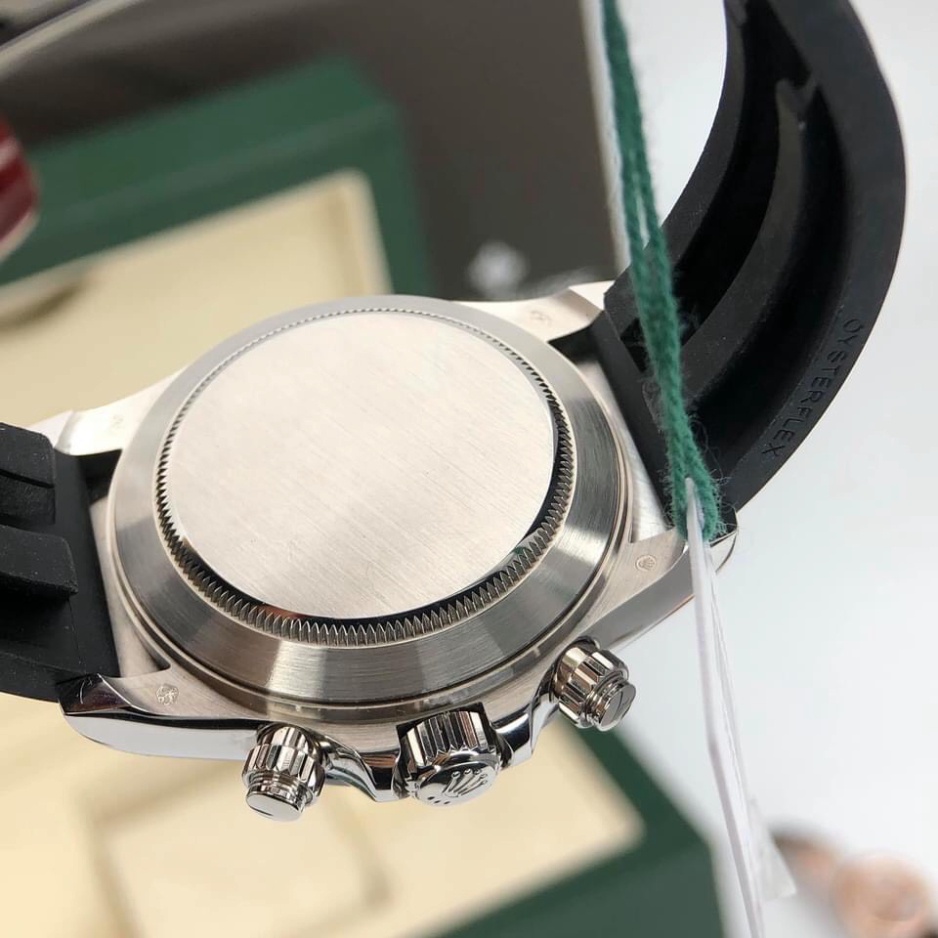 Đồng hồ Nam Ro  lex máy nhật 3 nút KIM DẠ QUANG mặt xám dây cao su size 41-42 mm