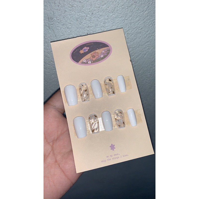 NAILBOX - Móng úp tiện lợi  - Trắng Vân đá