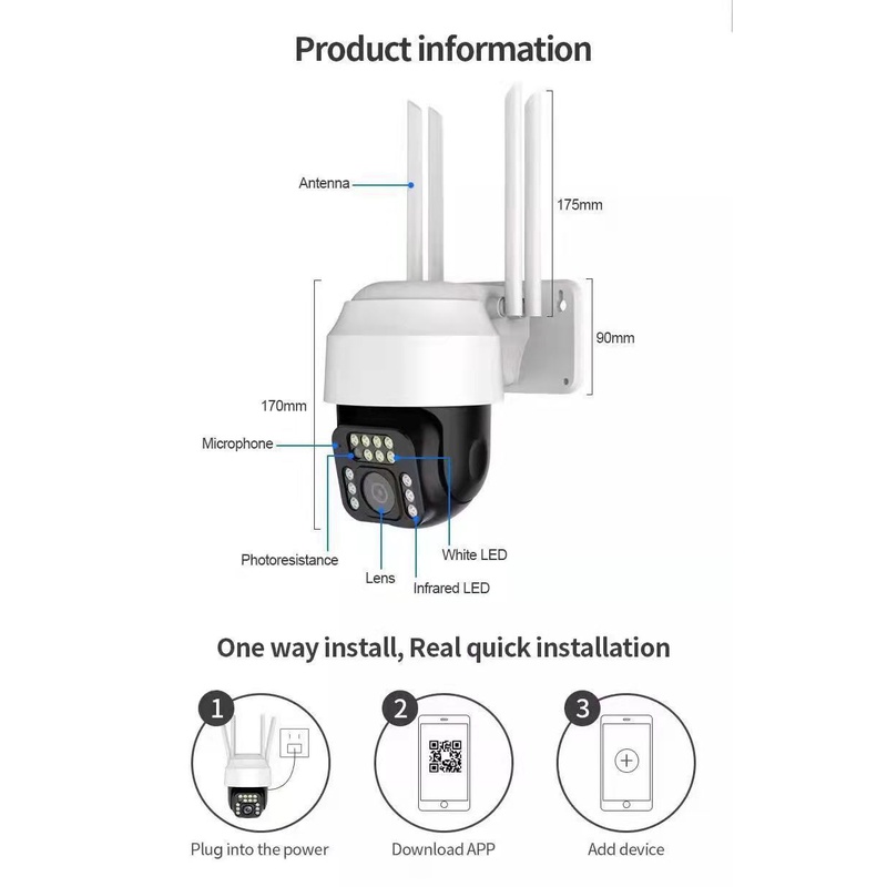 Camera Wifi YooSee Ngoài Trời PTZ X2700 FHD 4.0Mpx 1920p Xoay 360° Zoom Quang Học 8x - Chống Nước - Quay Đêm Có Màu