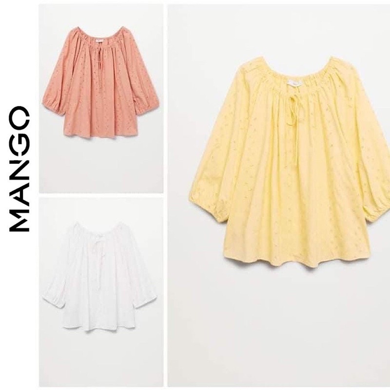 Áo Sơ mi Nữ Thêu Lỗ Mango Cao Cấp