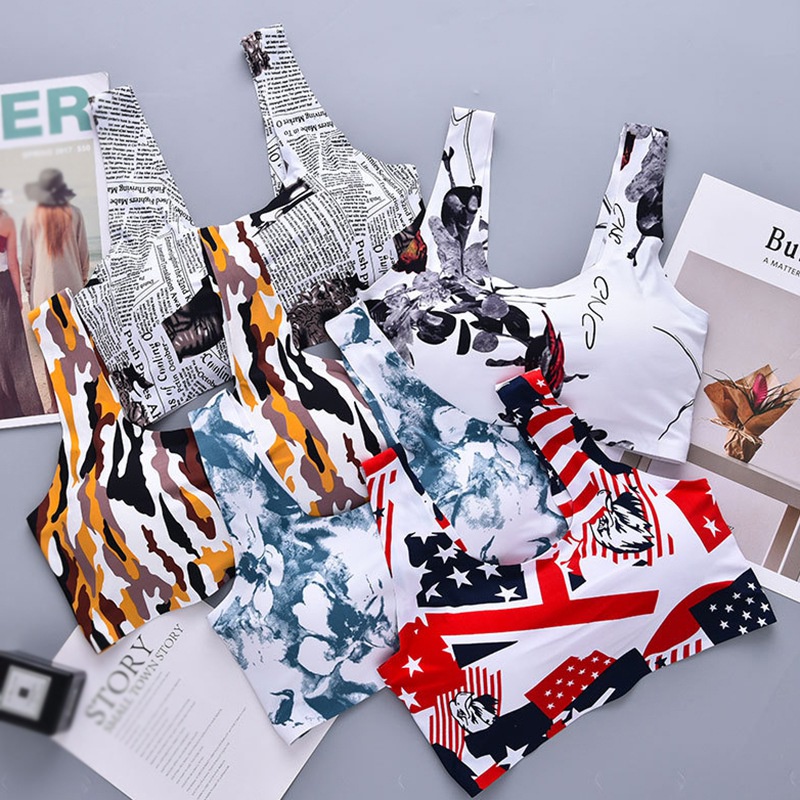 Áo Lót Dây Không Tay Hở Rốn In Họa Tiết Thời Trang Gợi Cảm Cho Nữ