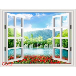 TRANH CỬA SỔ DÁN TƯỜNG GIÁ RẺ - TRANH CỬA SỔ PHONG CẢNH