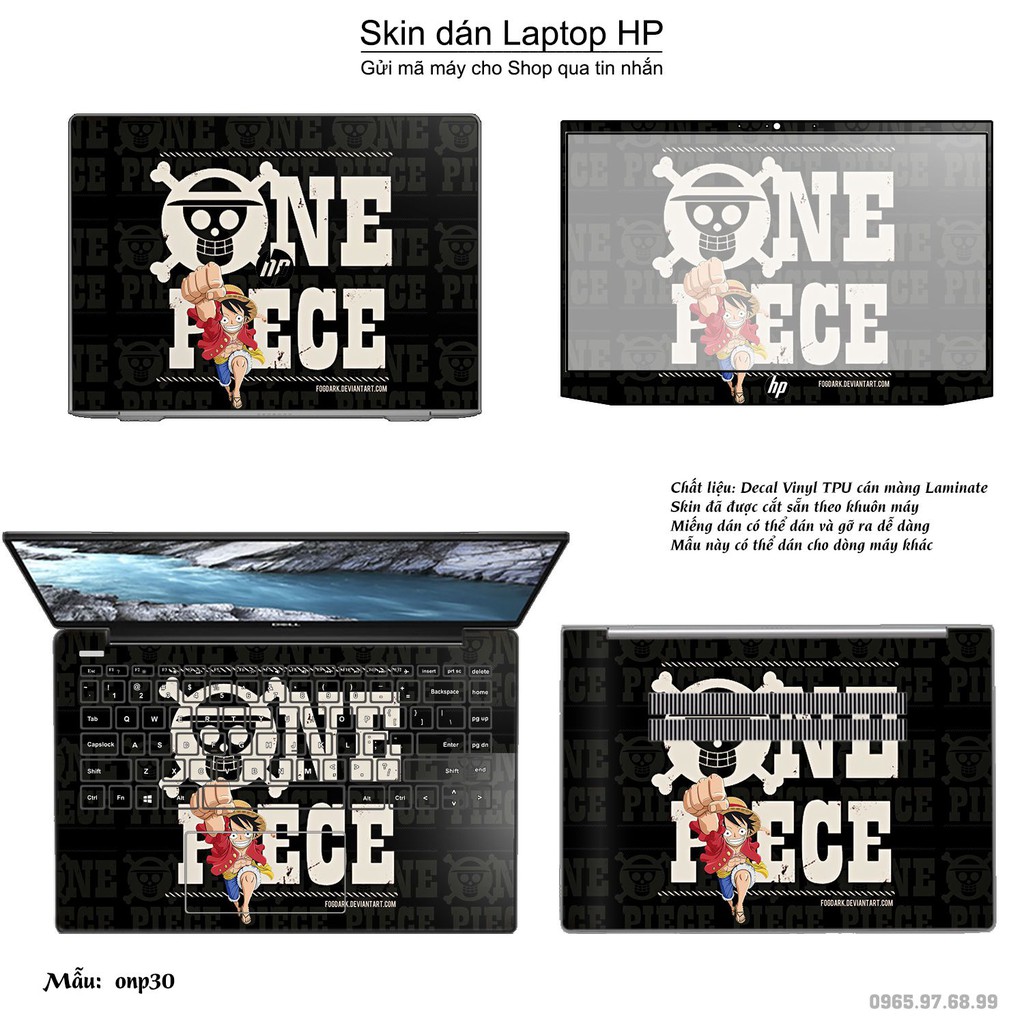 Skin dán Laptop HP in hình One Piece nhiều mẫu 22 (inbox mã máy cho Shop)