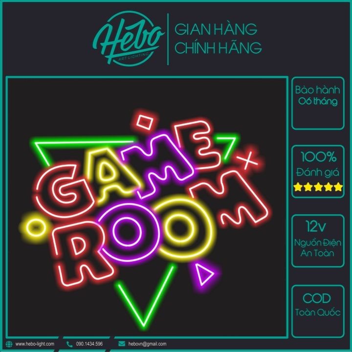 Đèn Led Neon Sign Game Room Trang Trí Phòng Game | HEBO Art Lighting